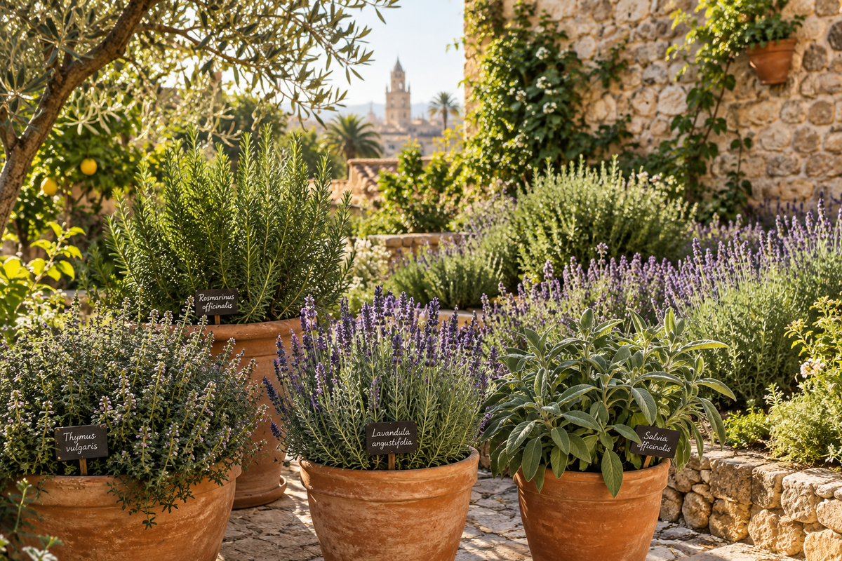 Plantas aromáticas mediterráneas en jardín valenciano – Vivero De Abril