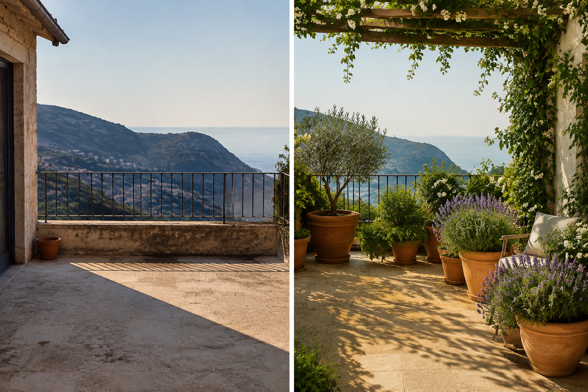 Antes y después terraza